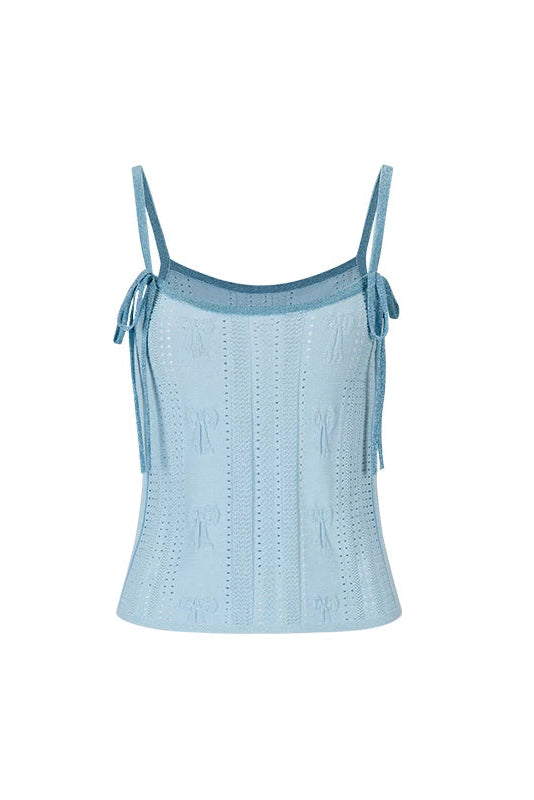 Silk Stitching Bow Camisole Top