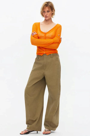Silk Wool Hollow-Out Cardigan