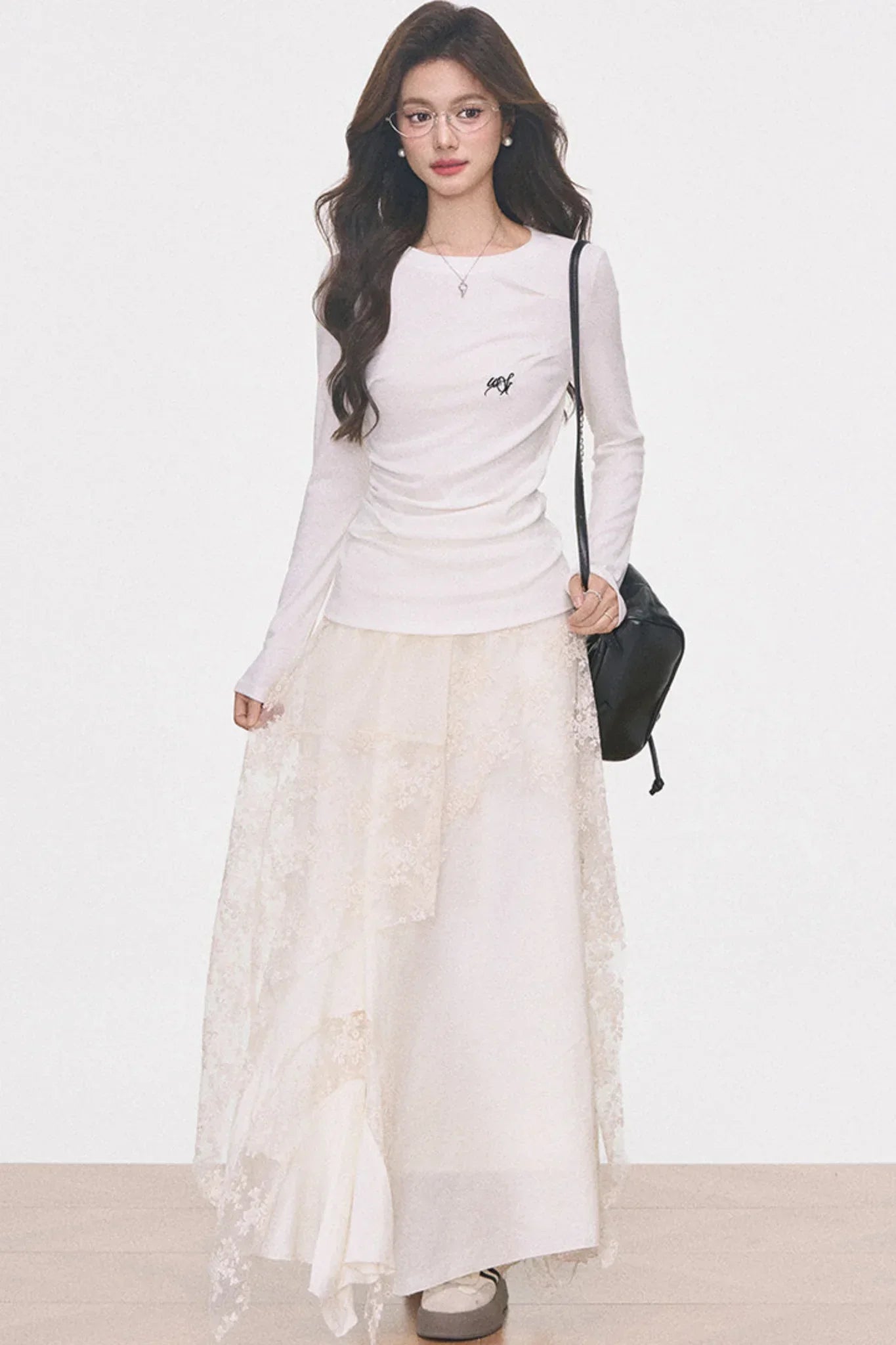 Silver Button Flutter Sweater Top Set-Up