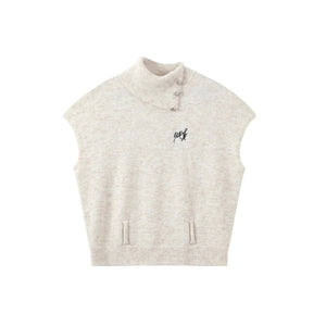 Silver Button Flutter Sweater Top Set-Up