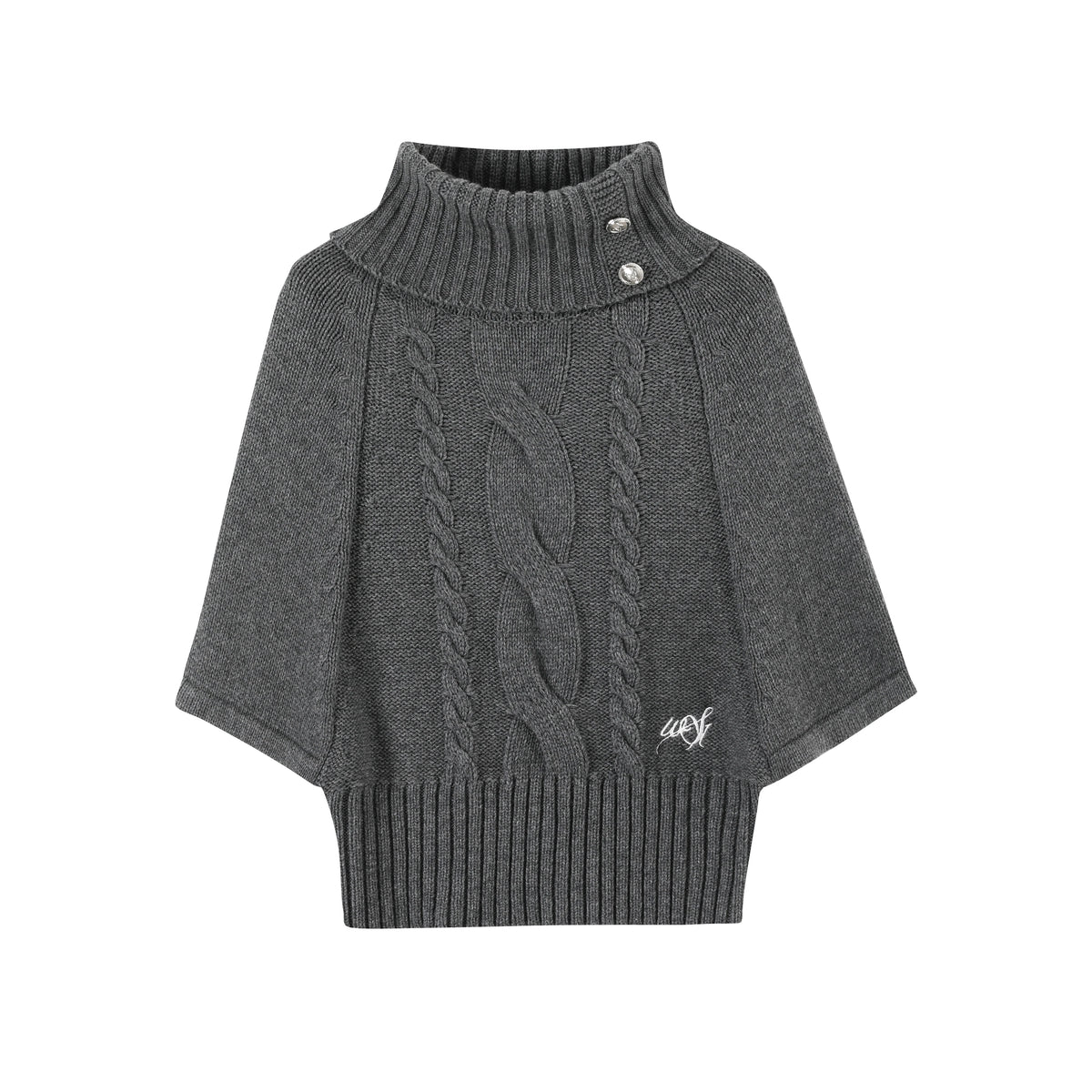 Silver Button Knitwear Dress Set-Up