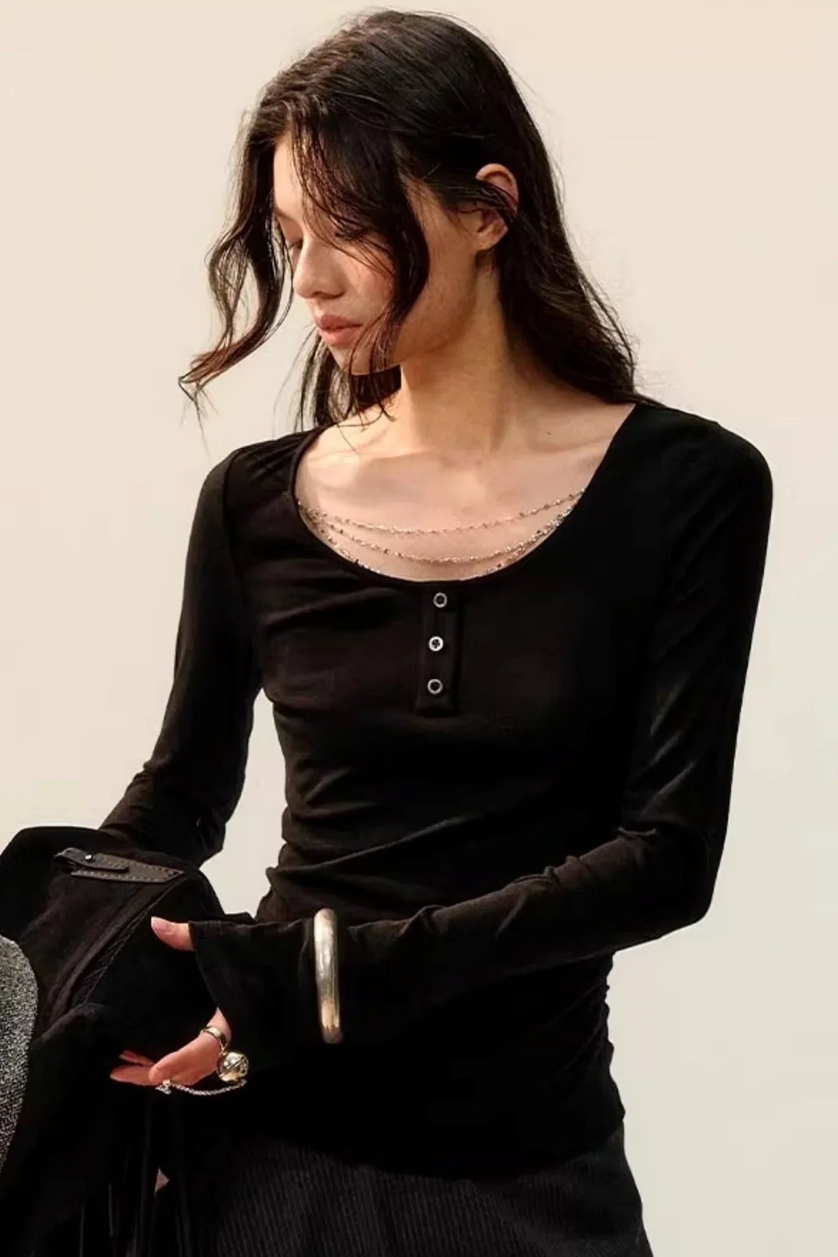 Silver Chain Slim-Fit T-Shirt