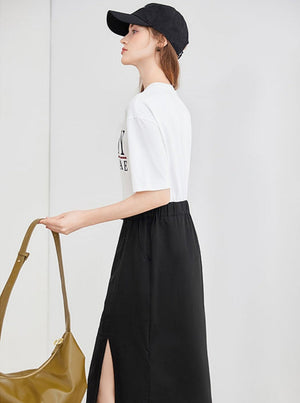 Simple Fake Two-Piece Dress