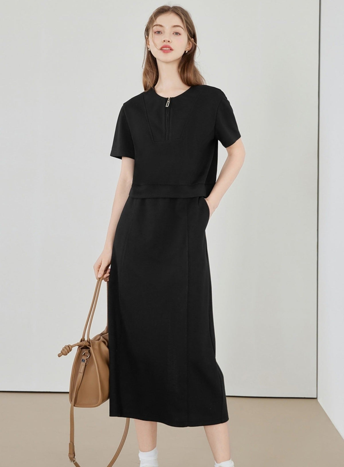 Simple Temperament T-Shirt Skirt Set