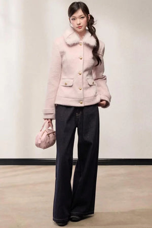 Single-Breasted Woolen Jacket