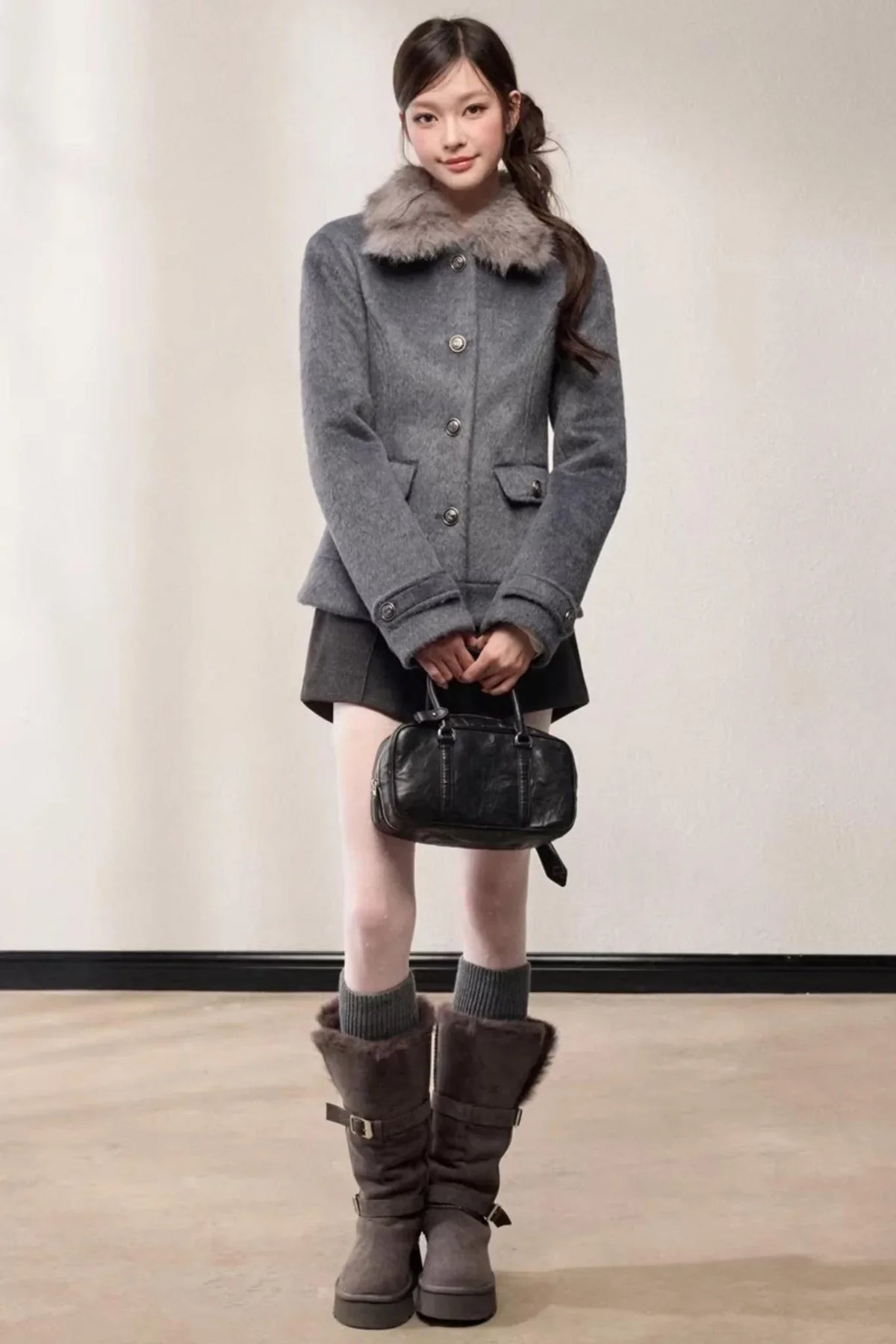 Single-Breasted Woolen Jacket