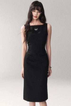 Siren Off-Shoulder Gray Dress