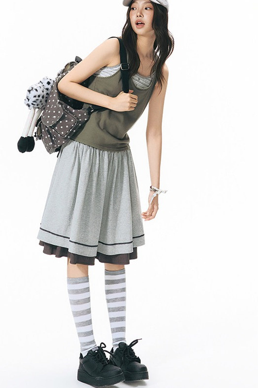 Six-Pointed Star Multi-Pocket Canvas Backpack