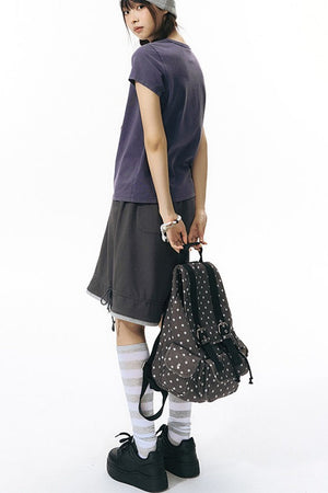 Six-Pointed Star Multi-Pocket Canvas Backpack