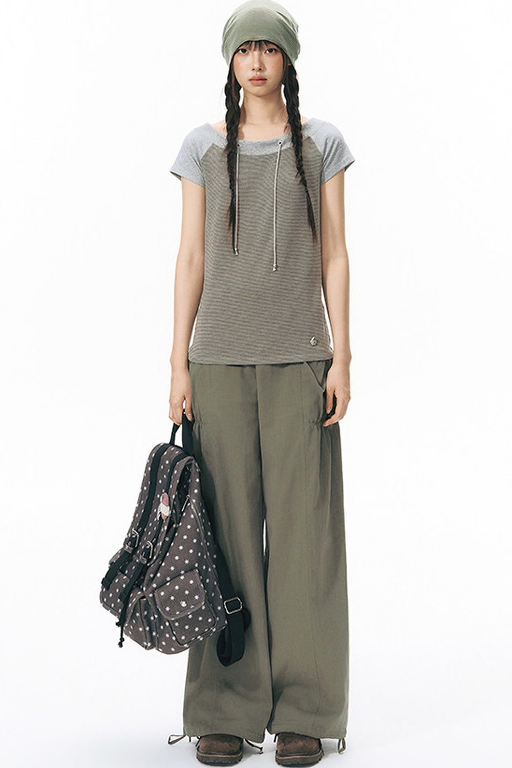 Six-Pointed Star Multi-Pocket Canvas Backpack