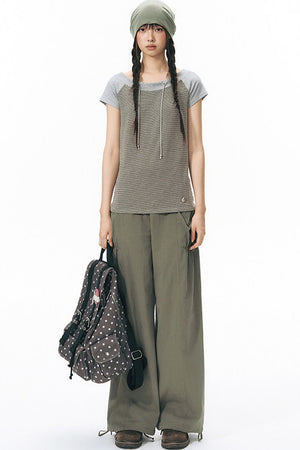 Six-Pointed Star Multi-Pocket Canvas Backpack