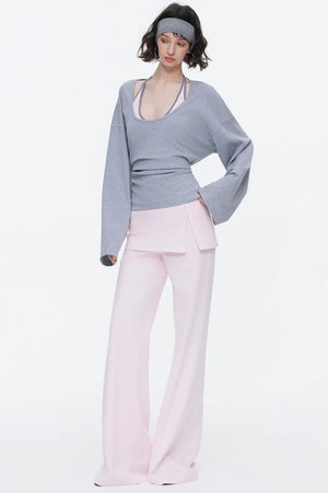 Skin-Friendly Knit Skirt Pants