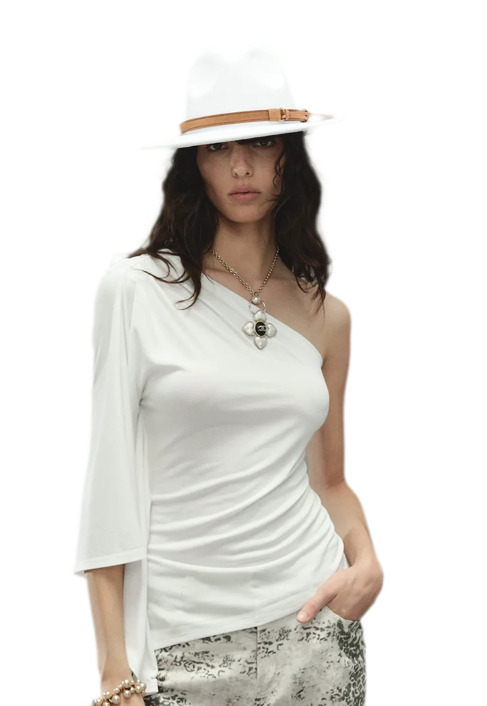 One-Piece Batwing Asymmetric Top