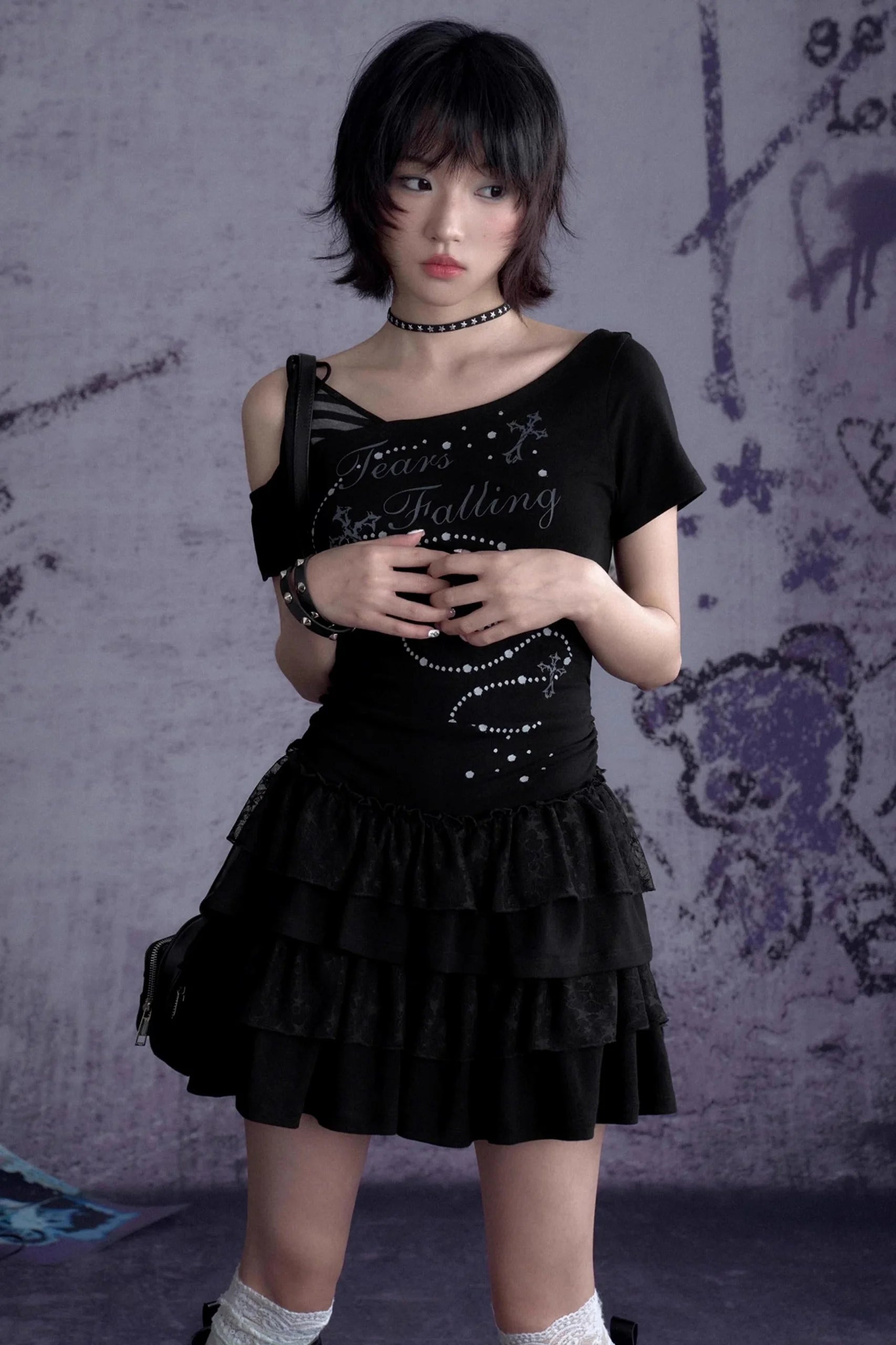 Slash Print Patchwork Dress