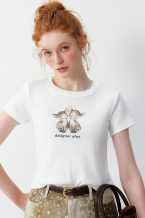 Sleepy Deer Printed Top