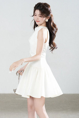 Sleeveless Cowl Neck A-Line Dress