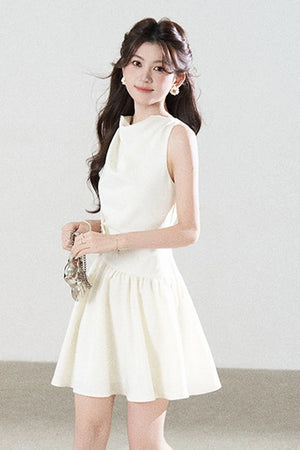 Sleeveless Cowl Neck A-Line Dress