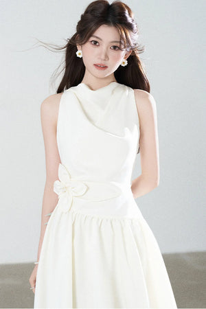 Sleeveless Cowl Neck A-Line Dress