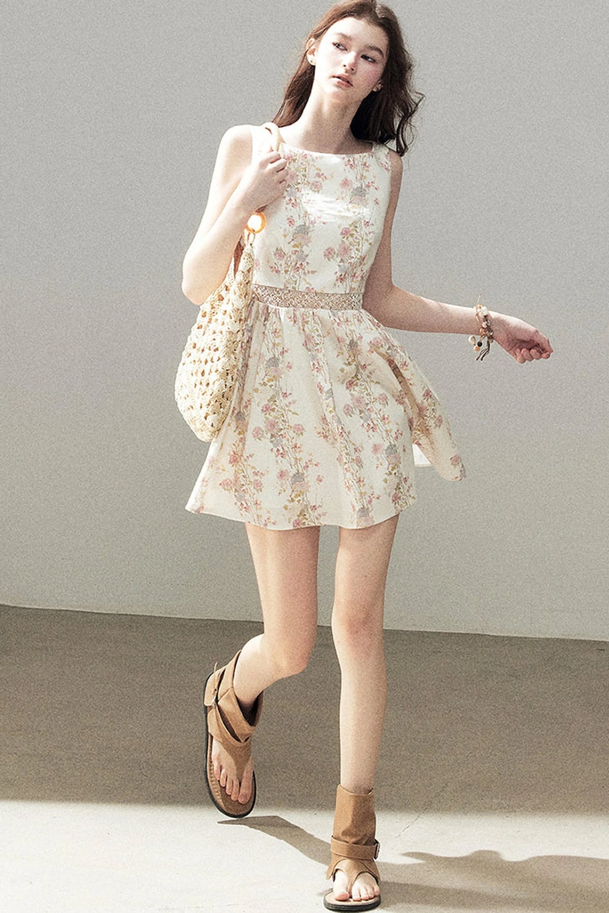 Sleeveless Floral Dress