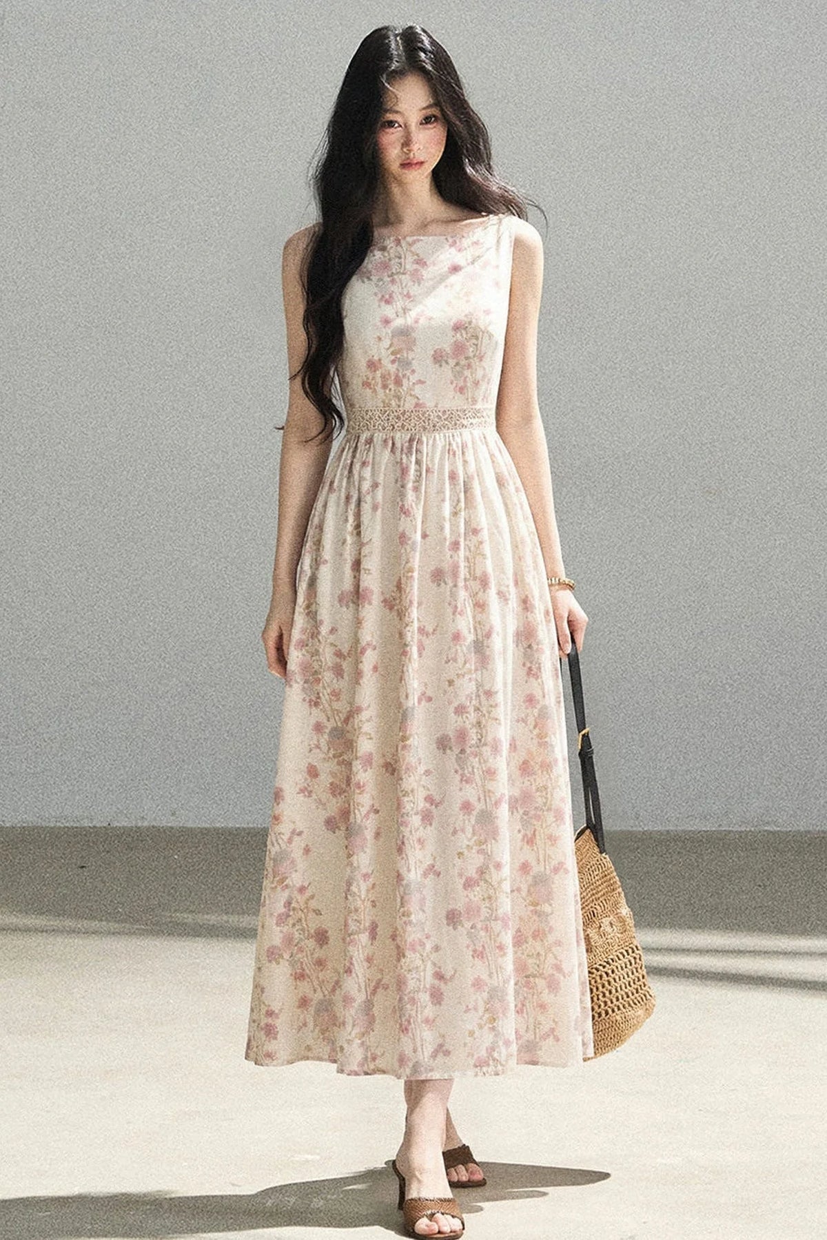 Sleeveless Floral Dress