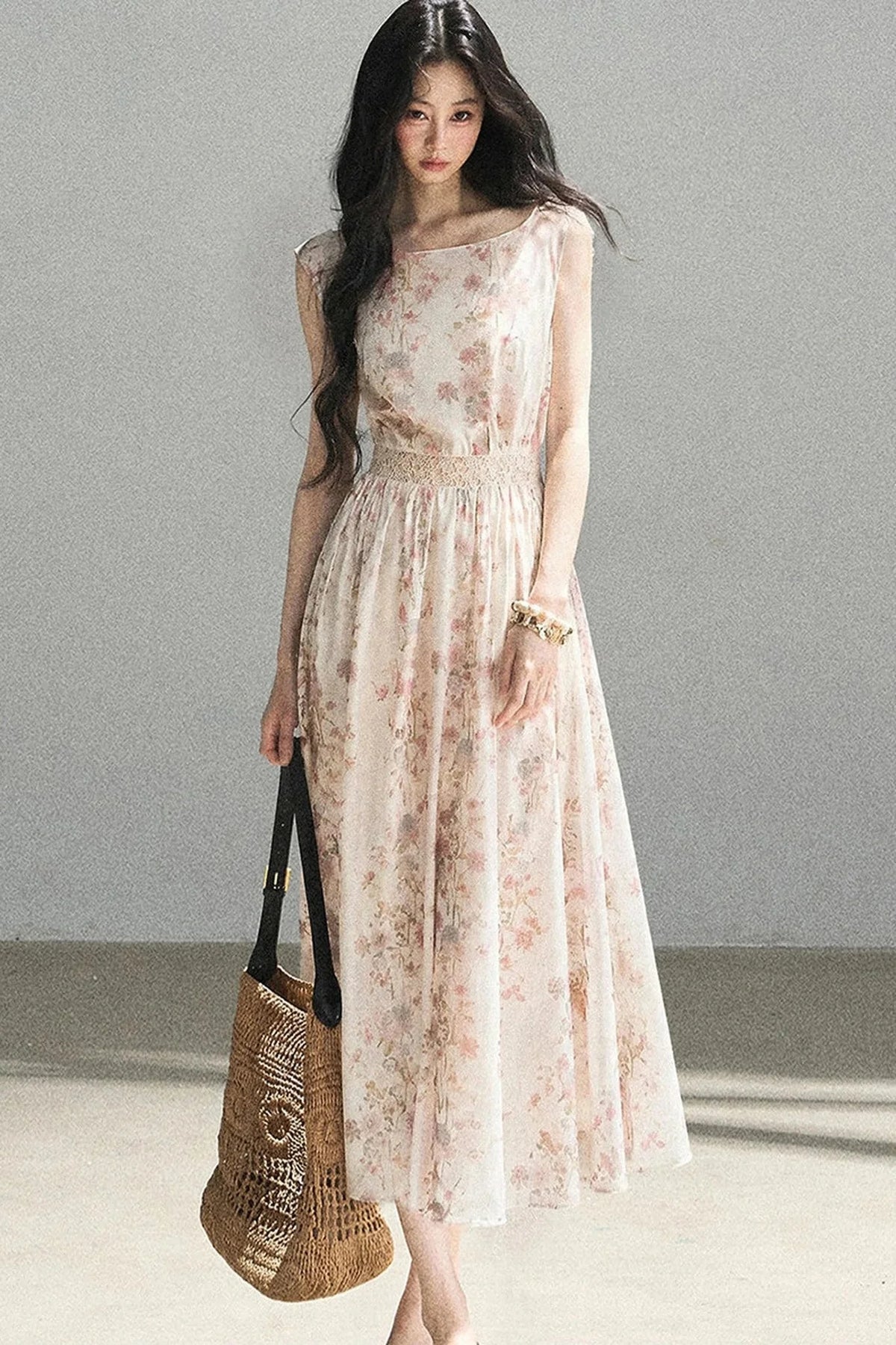 Sleeveless Floral Dress
