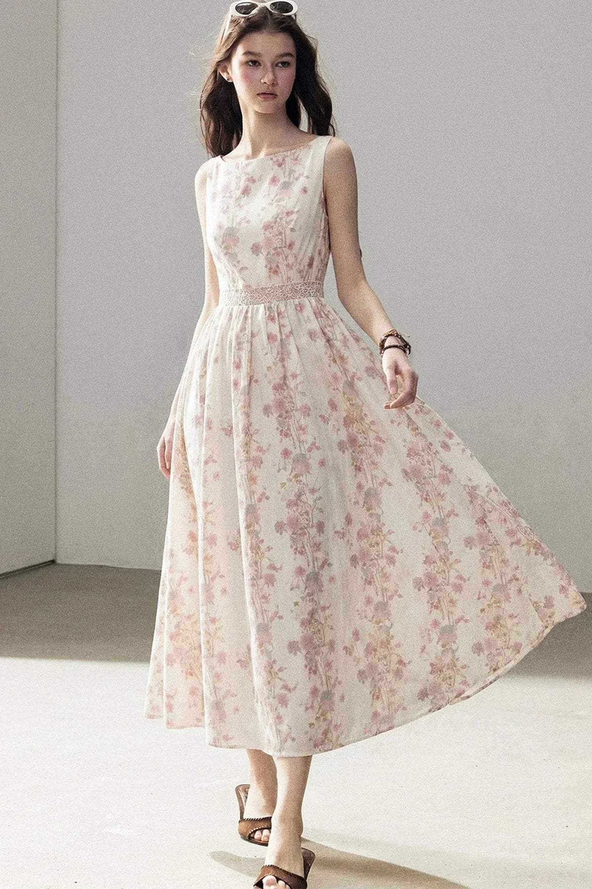 Sleeveless Floral Dress