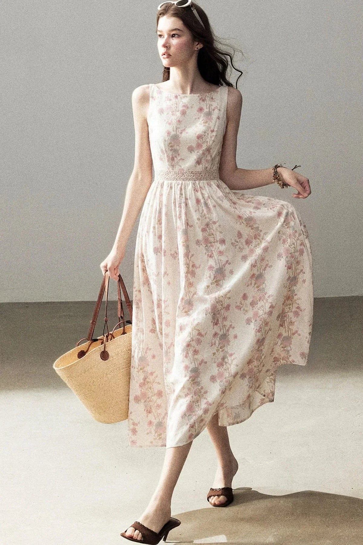 Sleeveless Floral Dress