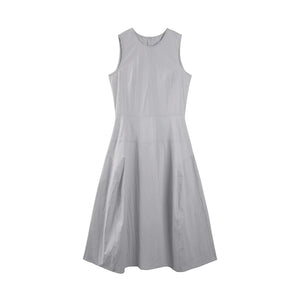 Sleeveless Gray A-Line Dress