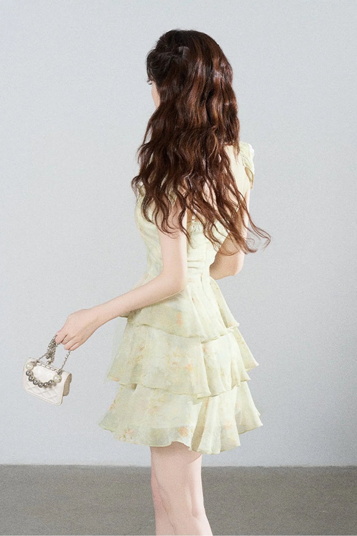 Sleeveless Green Ruffled Tiered Dress