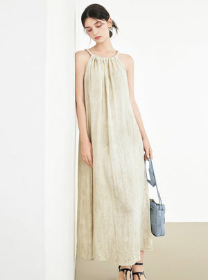 Sleeveless Halterneck Maxi Dress