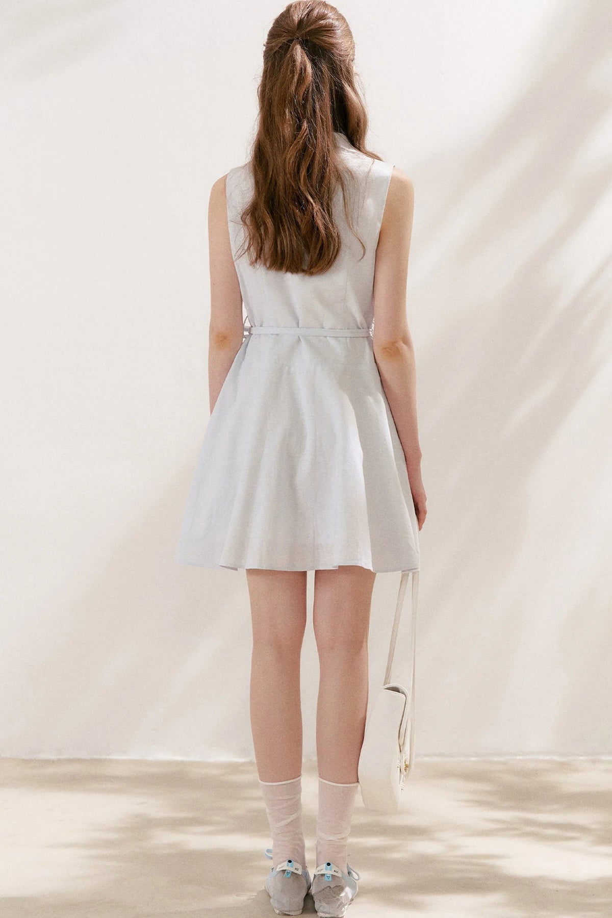 Sleeveless Linen Cotton Lace Polo Dress