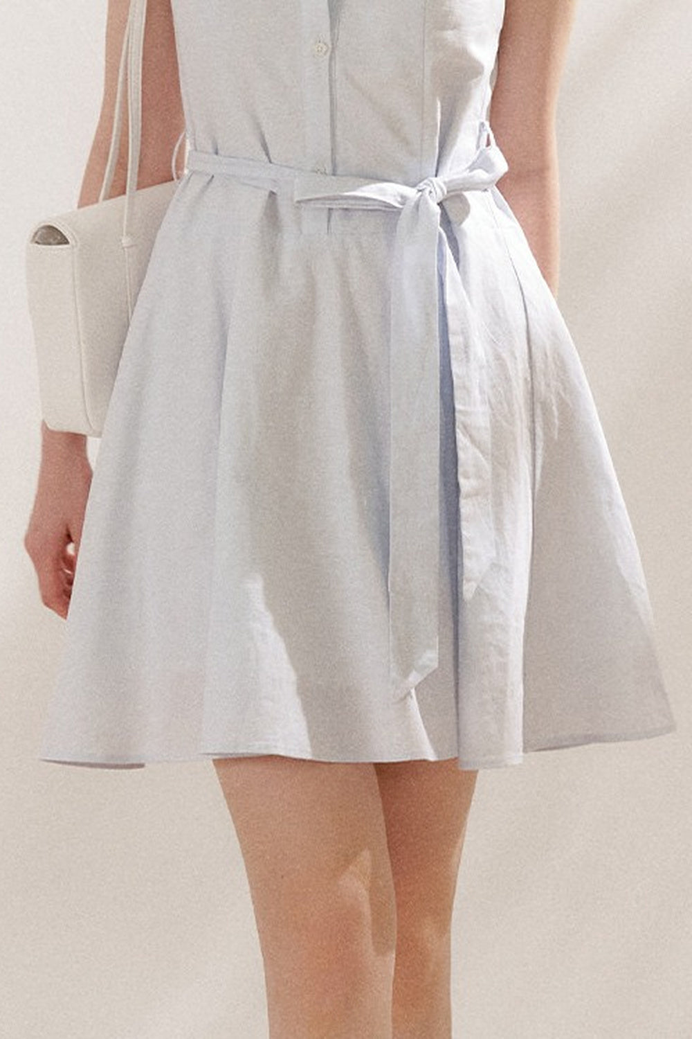 Sleeveless Linen Cotton Lace Polo Dress