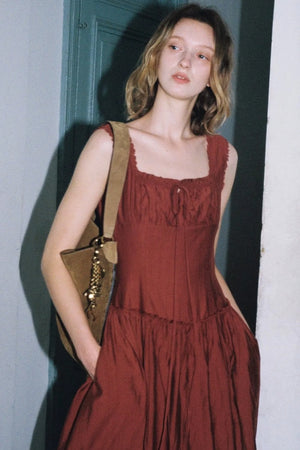 Sleeveless Ruffled Square Neck Dress
