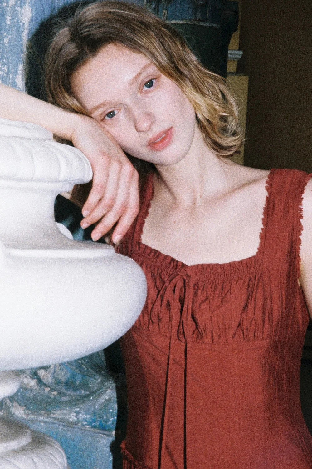 Sleeveless Ruffled Square Neck Dress