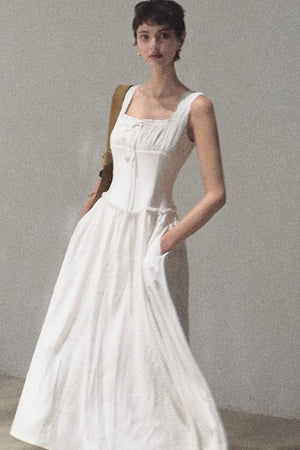 Sleeveless Ruffled Square Neck Dress