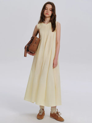 Sleeveless Textured Midi Vest Dress
