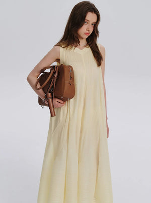 Sleeveless Textured Midi Vest Dress