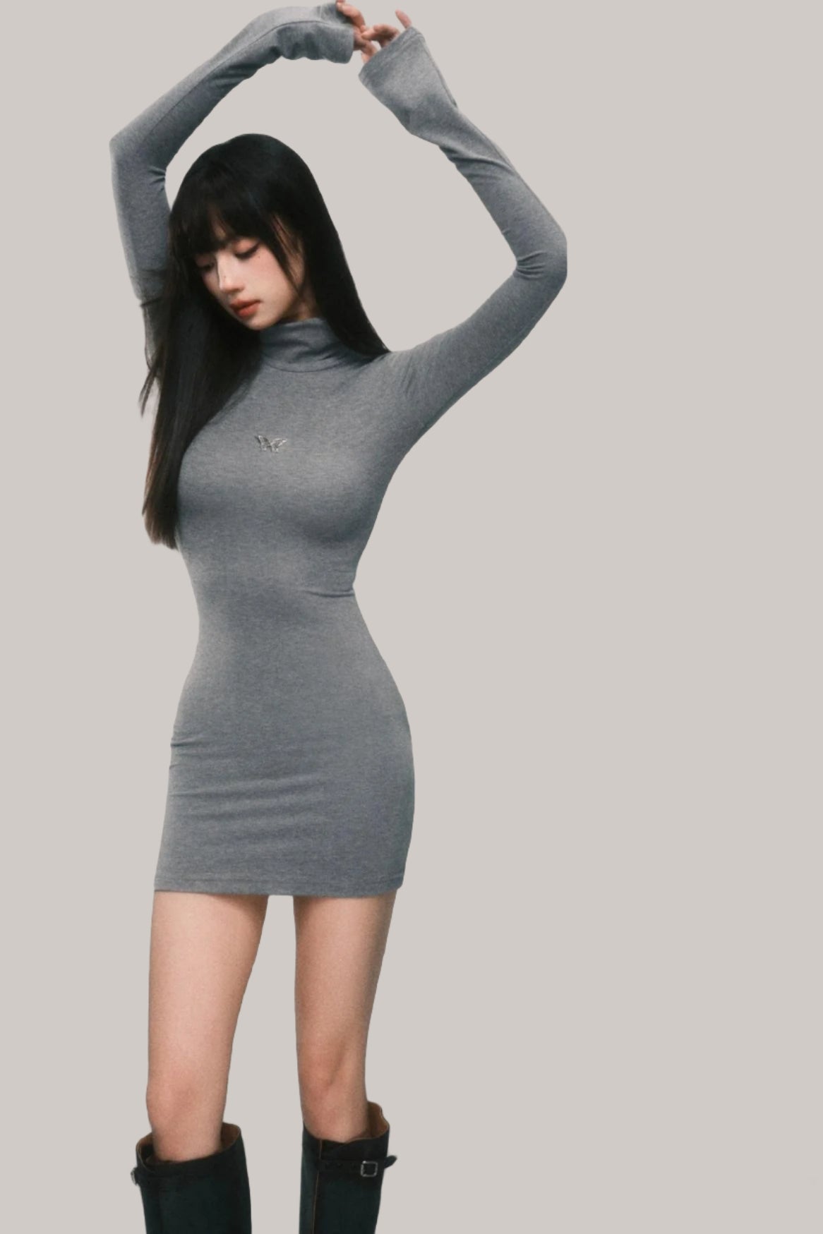 Slim Fit Bell Sleeve Midi Dress