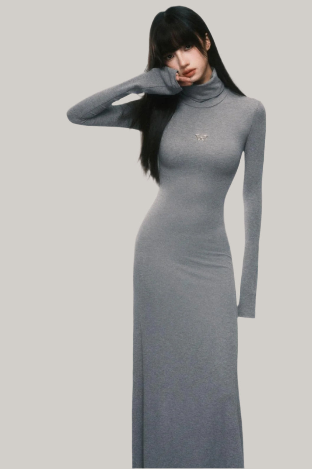 Slim Fit Bell Sleeve Midi Dress