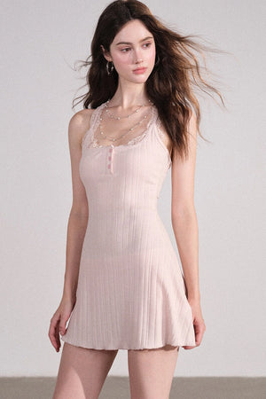 Slim Fit Cardigan and Tank Dress Set-Up