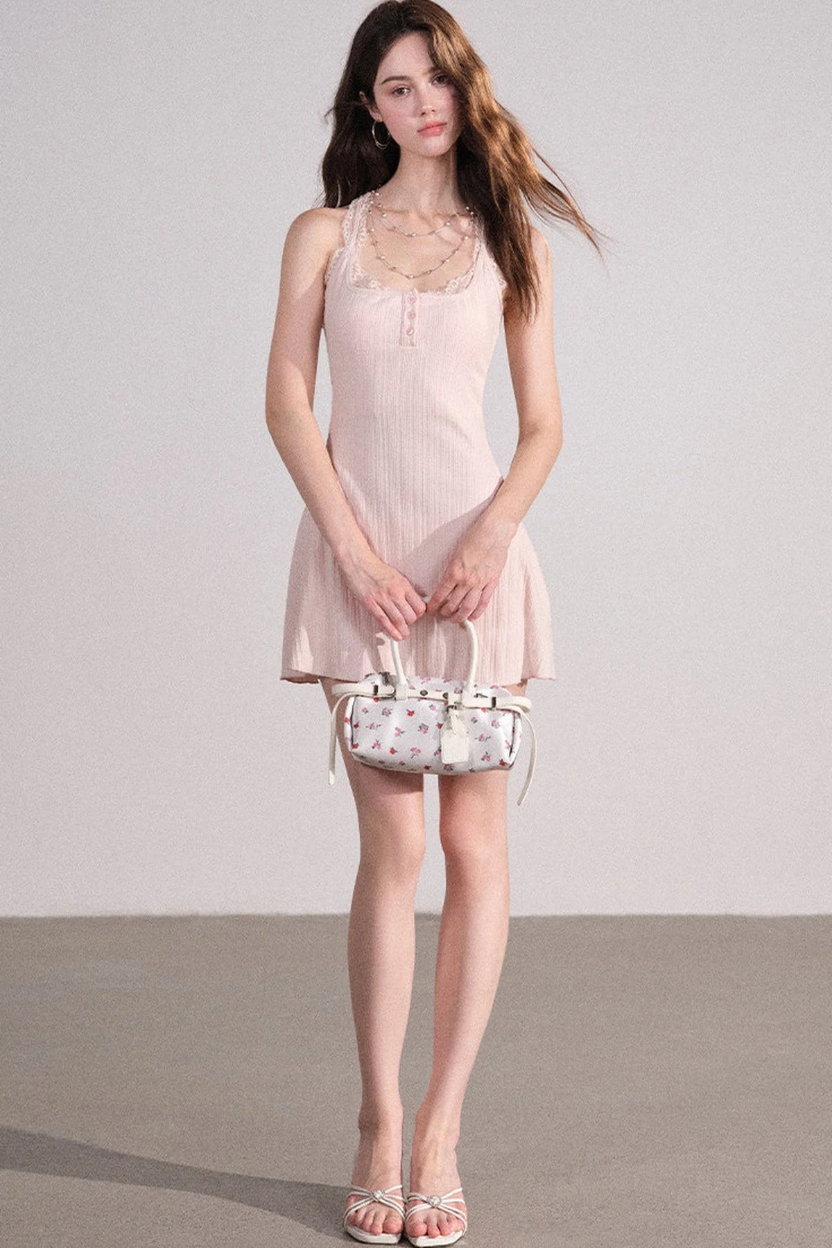 Slim Fit Cardigan and Tank Dress Set-Up