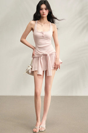 Slim Fit Cardigan and Tank Dress Set-Up