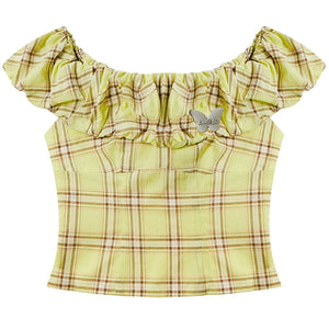 Slim Fit Check Plaid T-Shirt