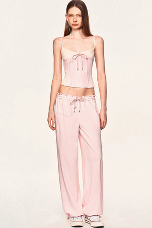 Slim-Fit Color-Block Camisole and Pants Set-Up