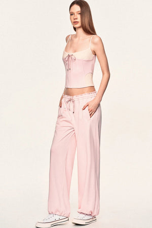 Slim-Fit Color-Block Camisole and Pants Set-Up