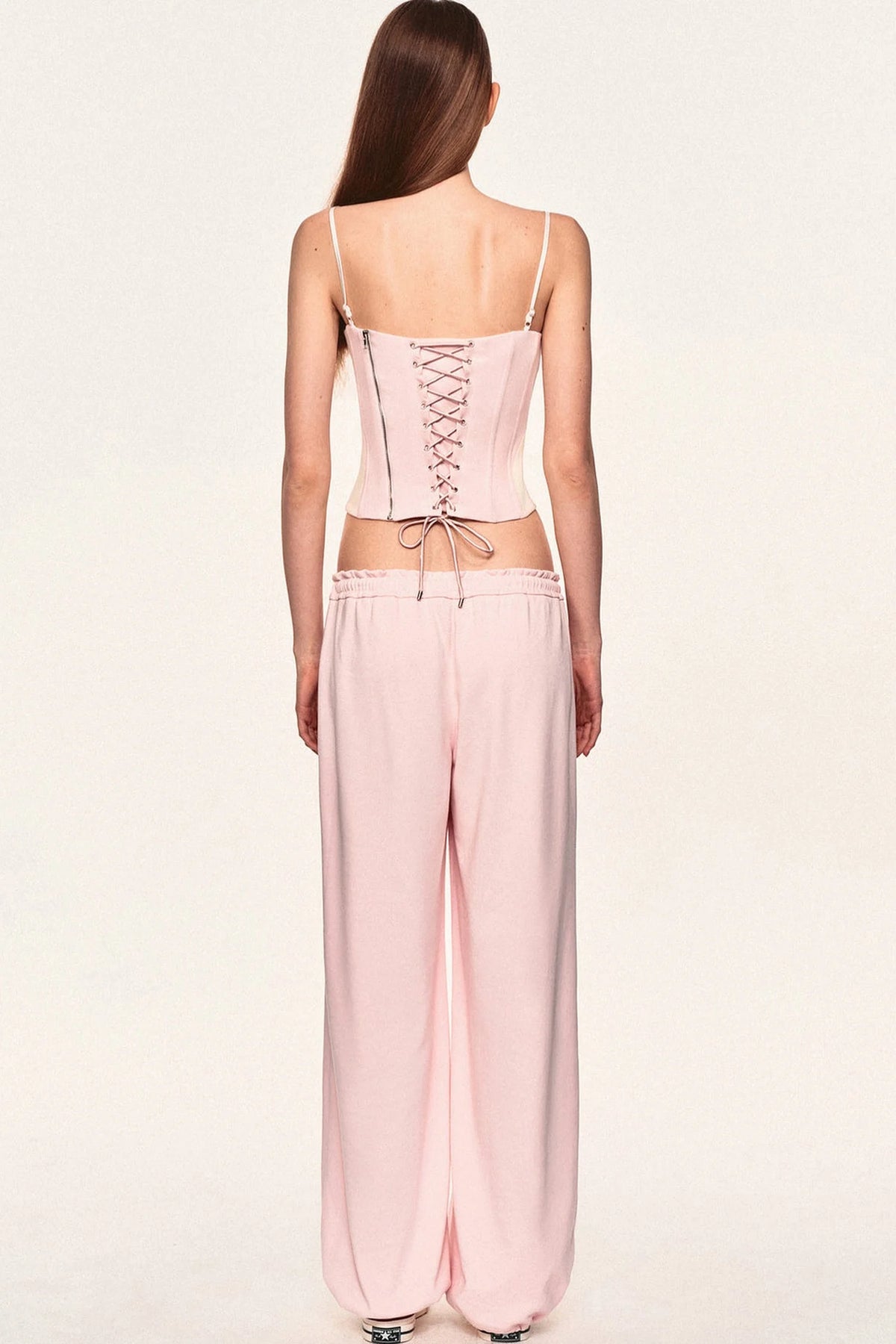 Slim-Fit Color-Block Camisole and Pants Set-Up
