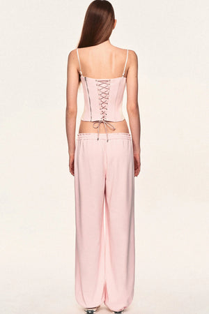 Slim-Fit Color-Block Camisole and Pants Set-Up