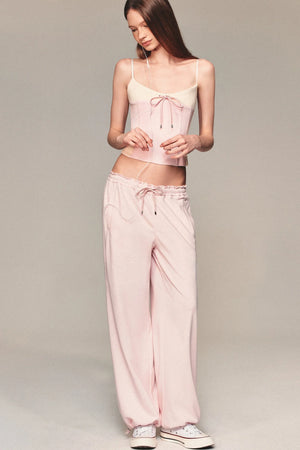 Slim-Fit Color-Block Camisole and Pants Set-Up