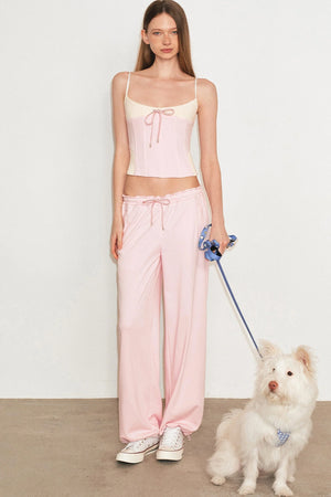 Slim-Fit Color-Block Camisole and Pants Set-Up