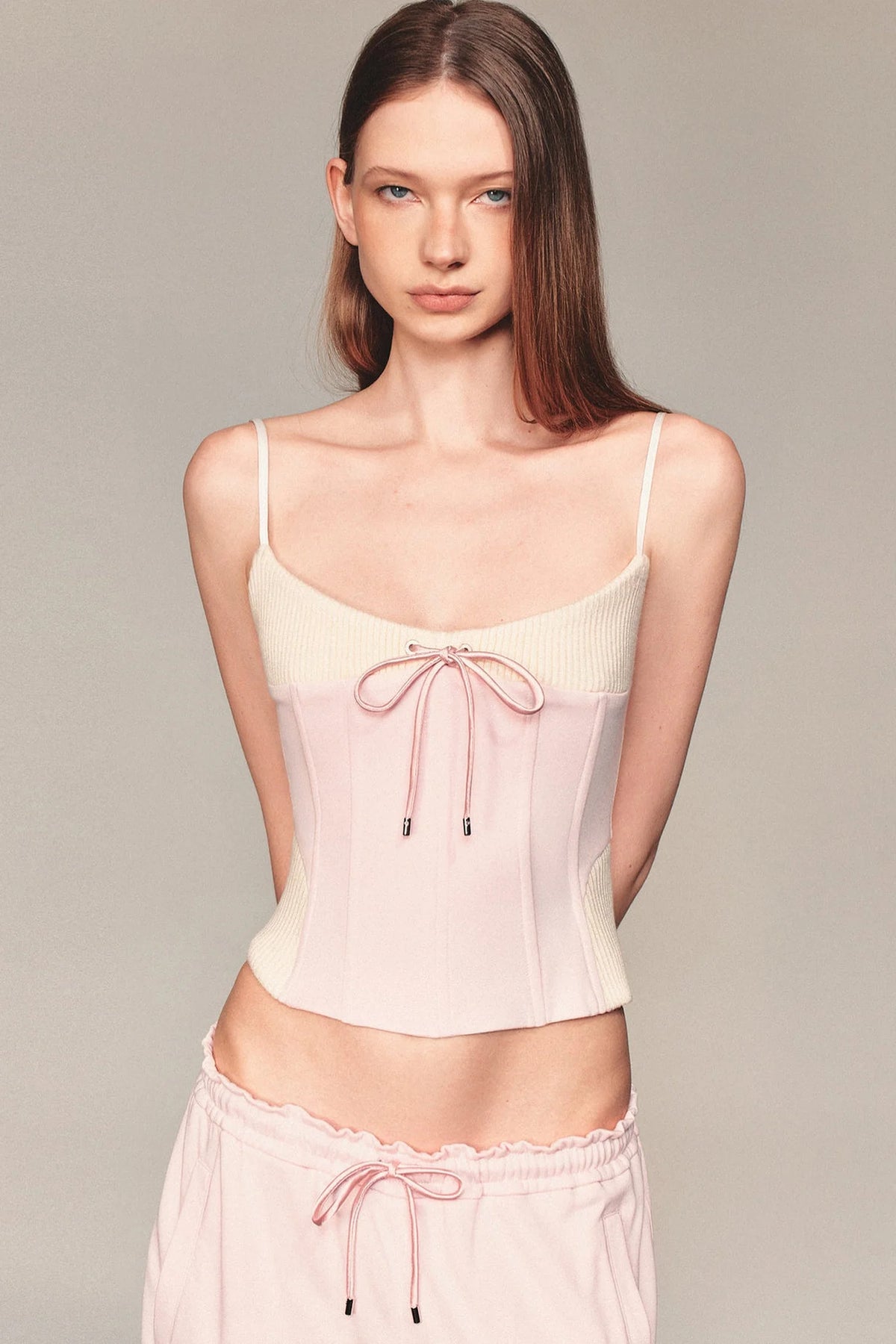 Slim-Fit Color-Block Camisole and Pants Set-Up